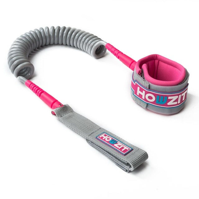 LEASH COILED SUP 9' - SILVER / PINK
